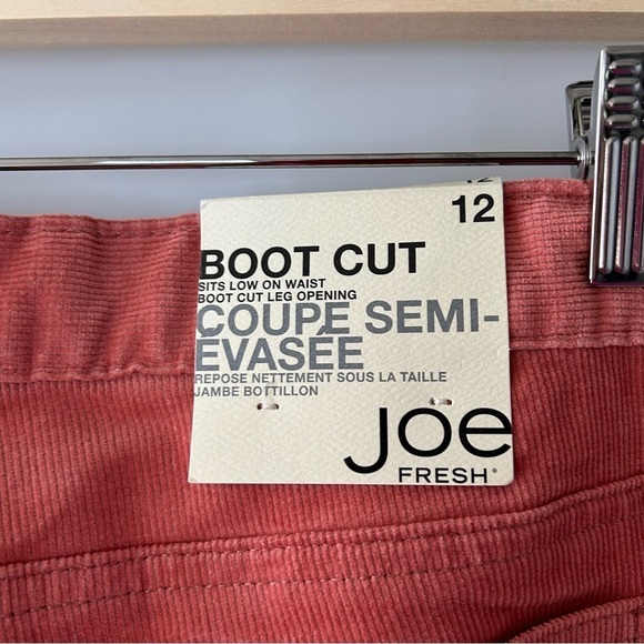 NWT Joe Fresh Salmon color Corduroy Low Rise Wide Leg Bootcut. Perfect for Fall - Picture 8 of 14